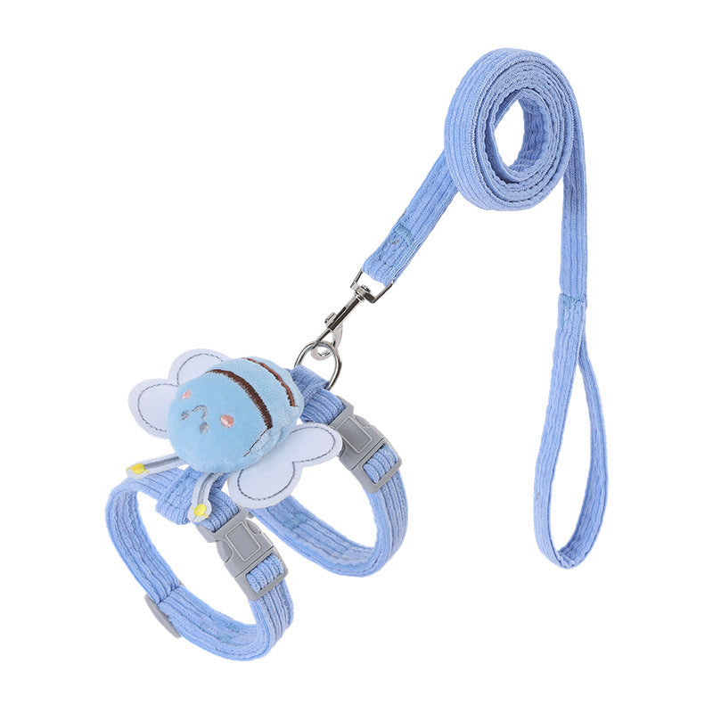 Cat Harness Leash Set With Cute Bee Plaid Cats Escape Proof