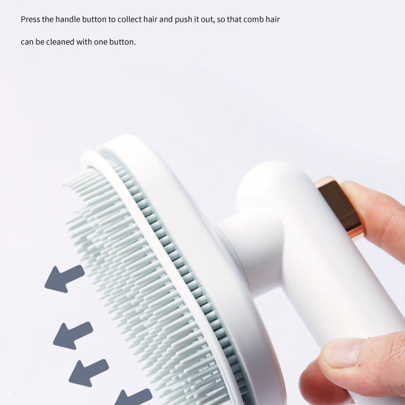 Arc Needle Pet Grooming Brush Supplies Self Cleaning