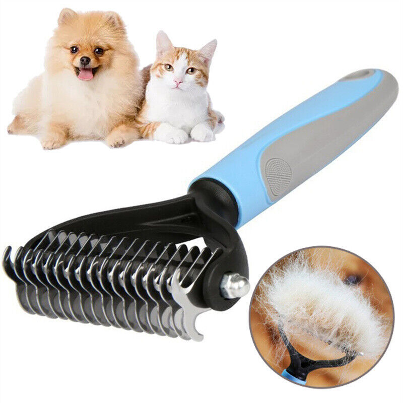 Professional Dual-Sided Pet Grooming Brush - Dematting & Deshedding Tool for Dogs & Cats