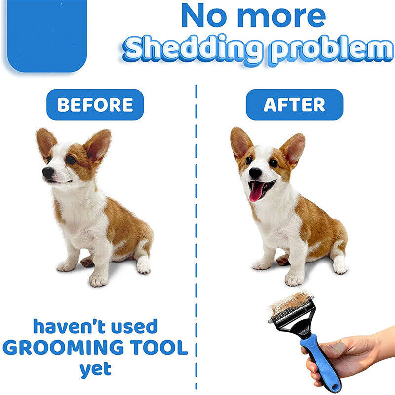 Professional Dual-Sided Pet Grooming Brush - Dematting & Deshedding Tool for Dogs & Cats