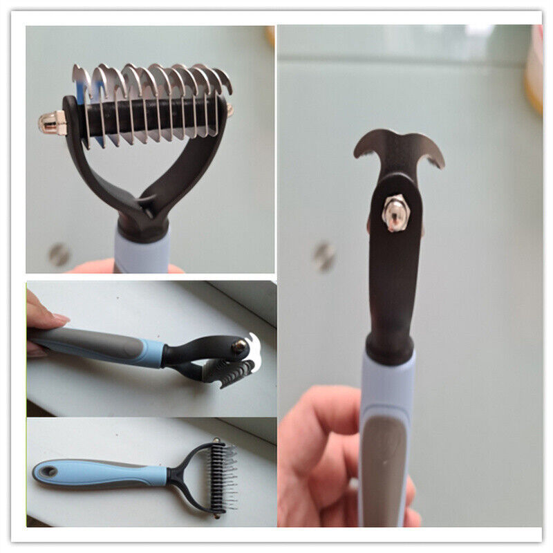 Professional Dual-Sided Pet Grooming Brush - Dematting & Deshedding Tool for Dogs & Cats