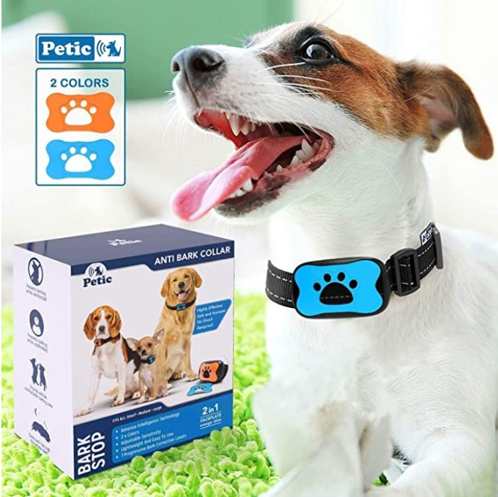 "Anti-barking device for dog training in blue color"