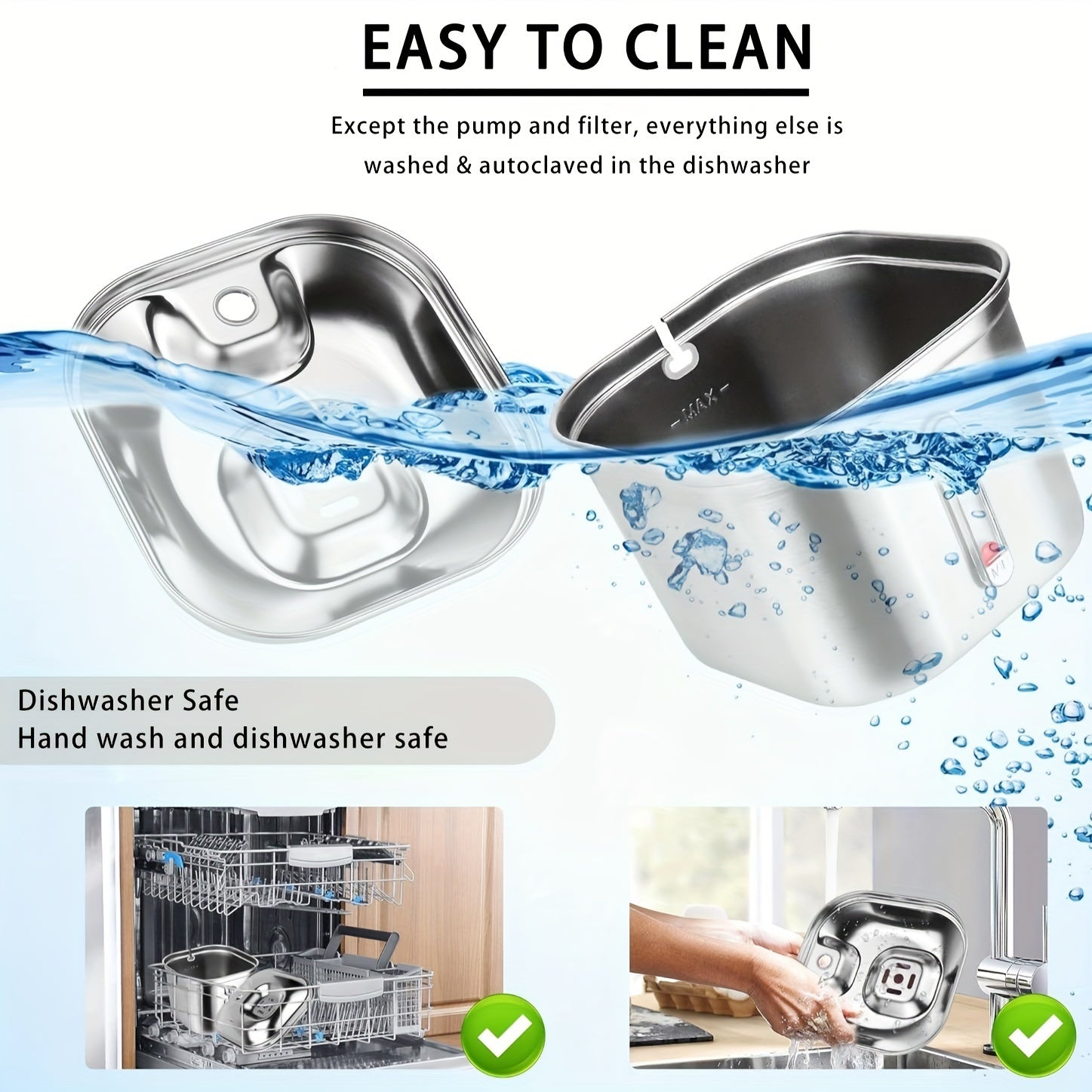 🇺🇸 Stainless Steel Cat Water Fountain – 2L