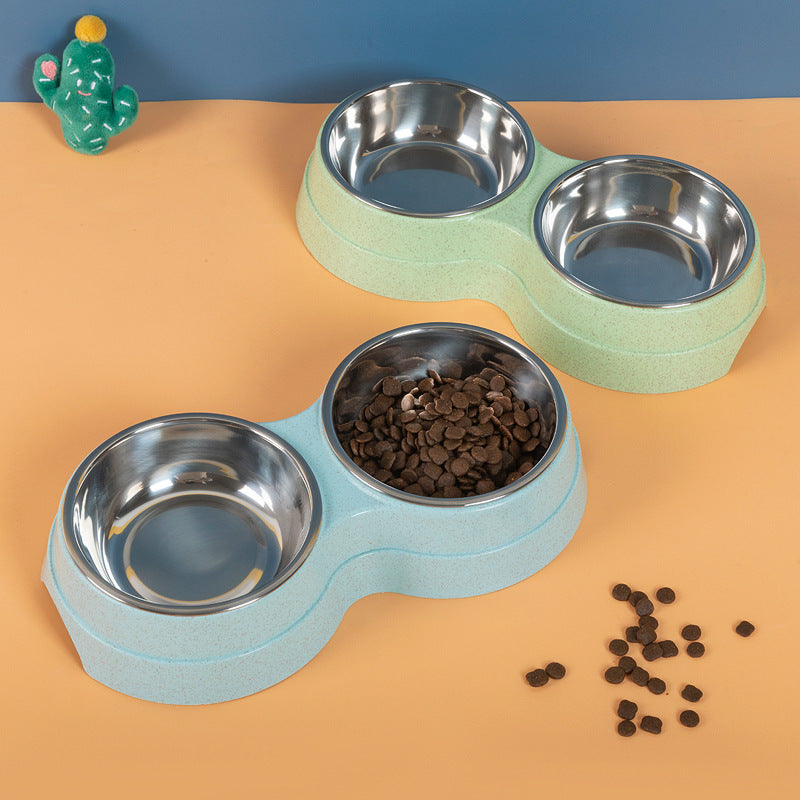Stainless Steel Pet Bowl – Dual Bowl for Food & Water
