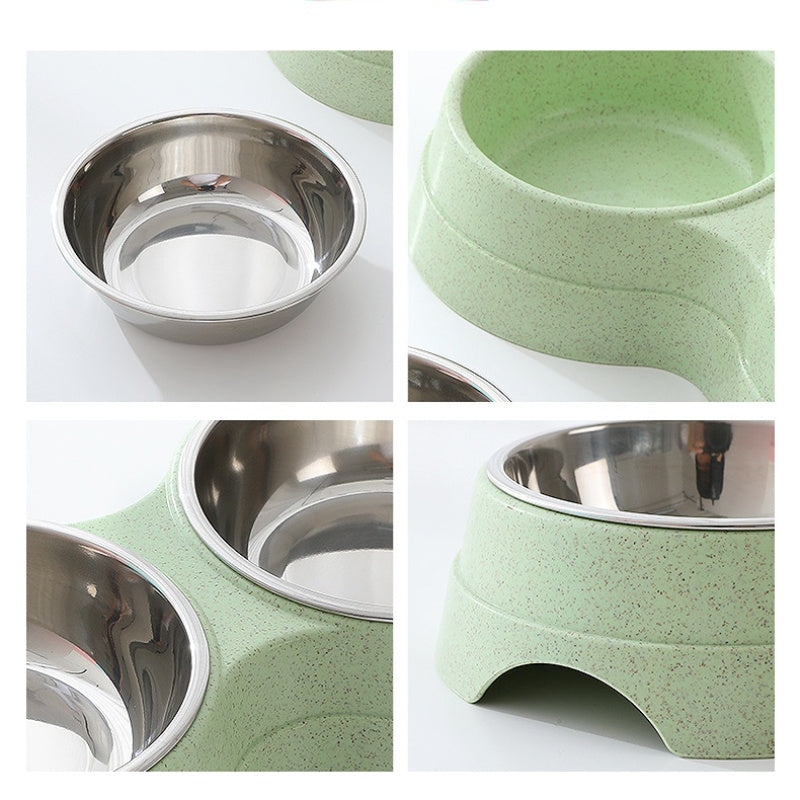 Stainless Steel Pet Bowl – Dual Bowl for Food & Water