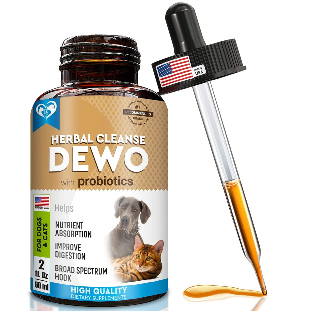 Cats And Dogs Natural Worm Treatment With Probiotic Liquid Herbal Medicine Prevention
