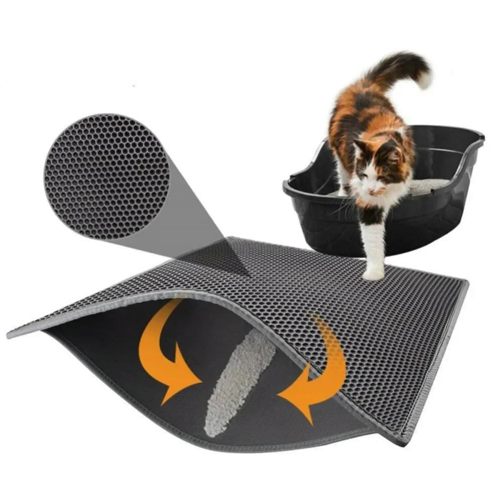 Double-Layer Cat Litter Mat – Waterproof