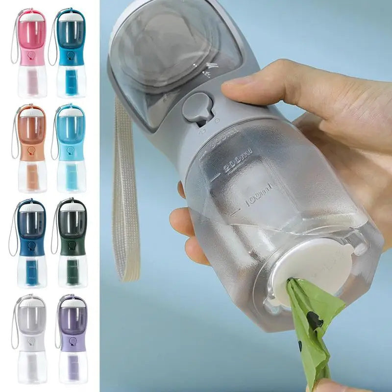 Dog Water Cup Drinking –Food Garbage – waste Bag Three-in-one Portable