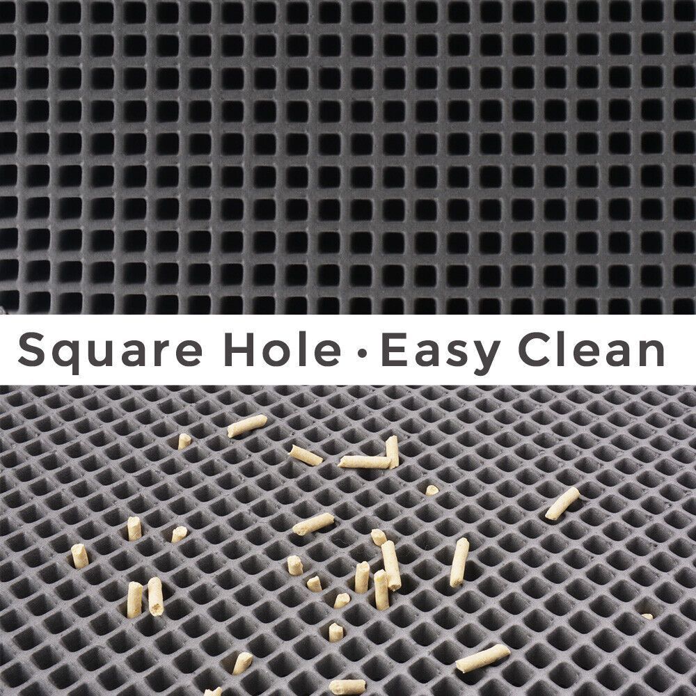 Cat litter mat with honeycomb trapping design