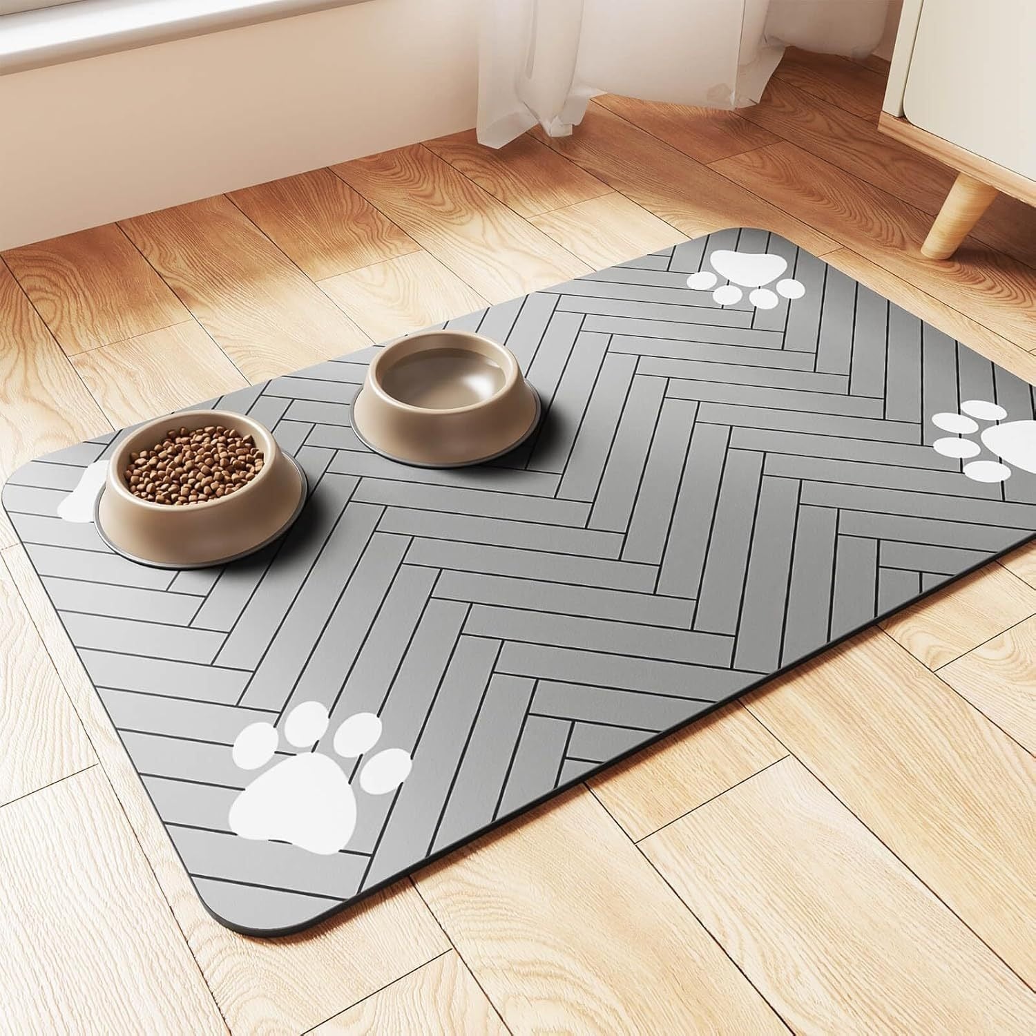 Cat And Dog Eating Diatom Ooze Floor Mat Feeding Splash-proof Household Water-absorbing Quick-drying