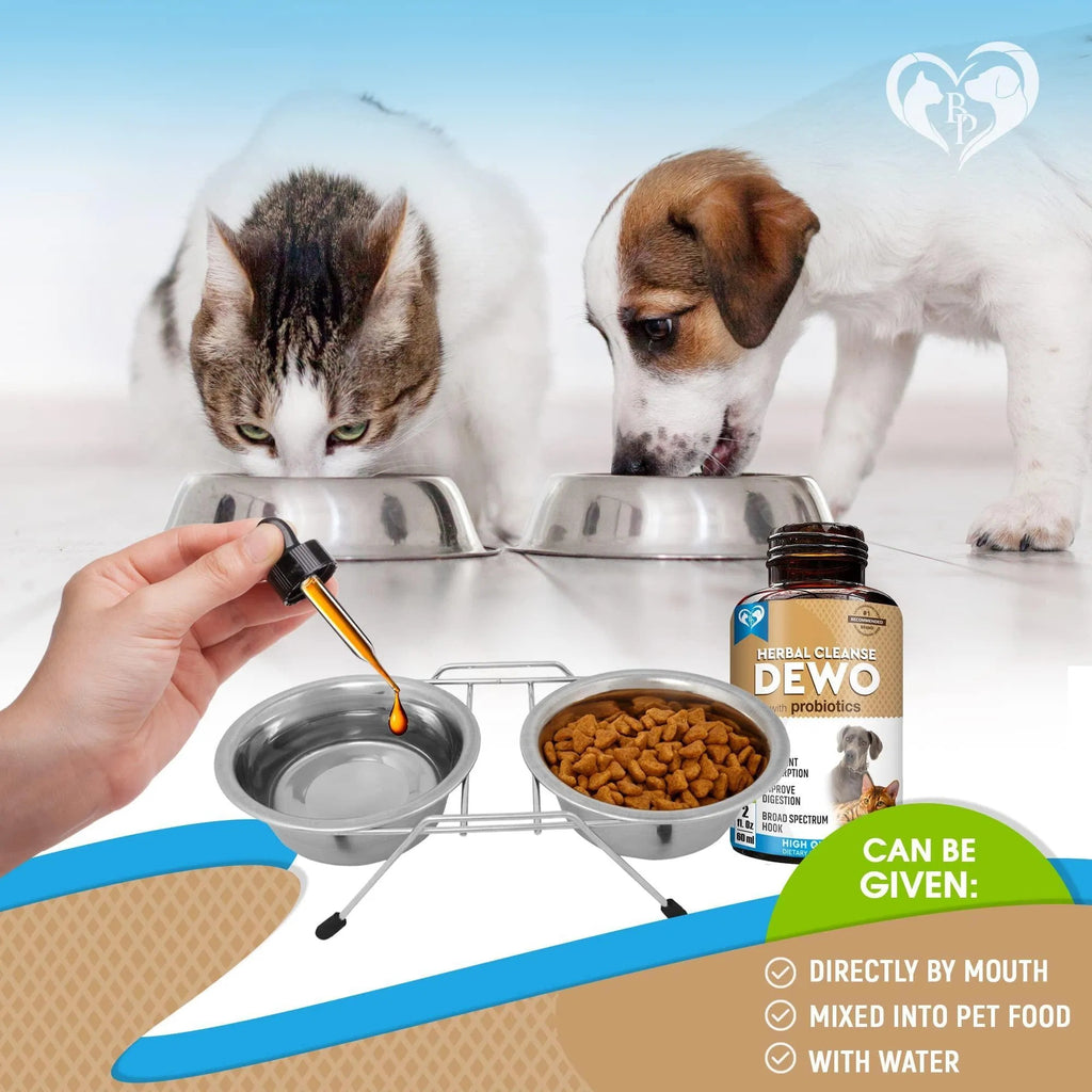 Cats And Dogs Natural Worm Treatment With Probiotic Liquid Herbal Medicine Prevention