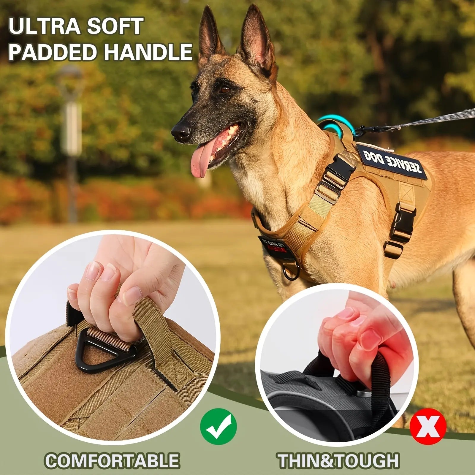 🇺🇸 Tactical Service Dog Harness Vest – Heavy-Duty, Reflective & Adjustable (US Edition)