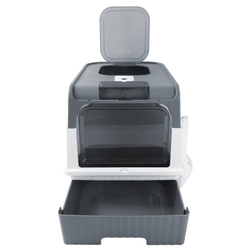 Foldable Enclosed Cat Litter Box with Drawer