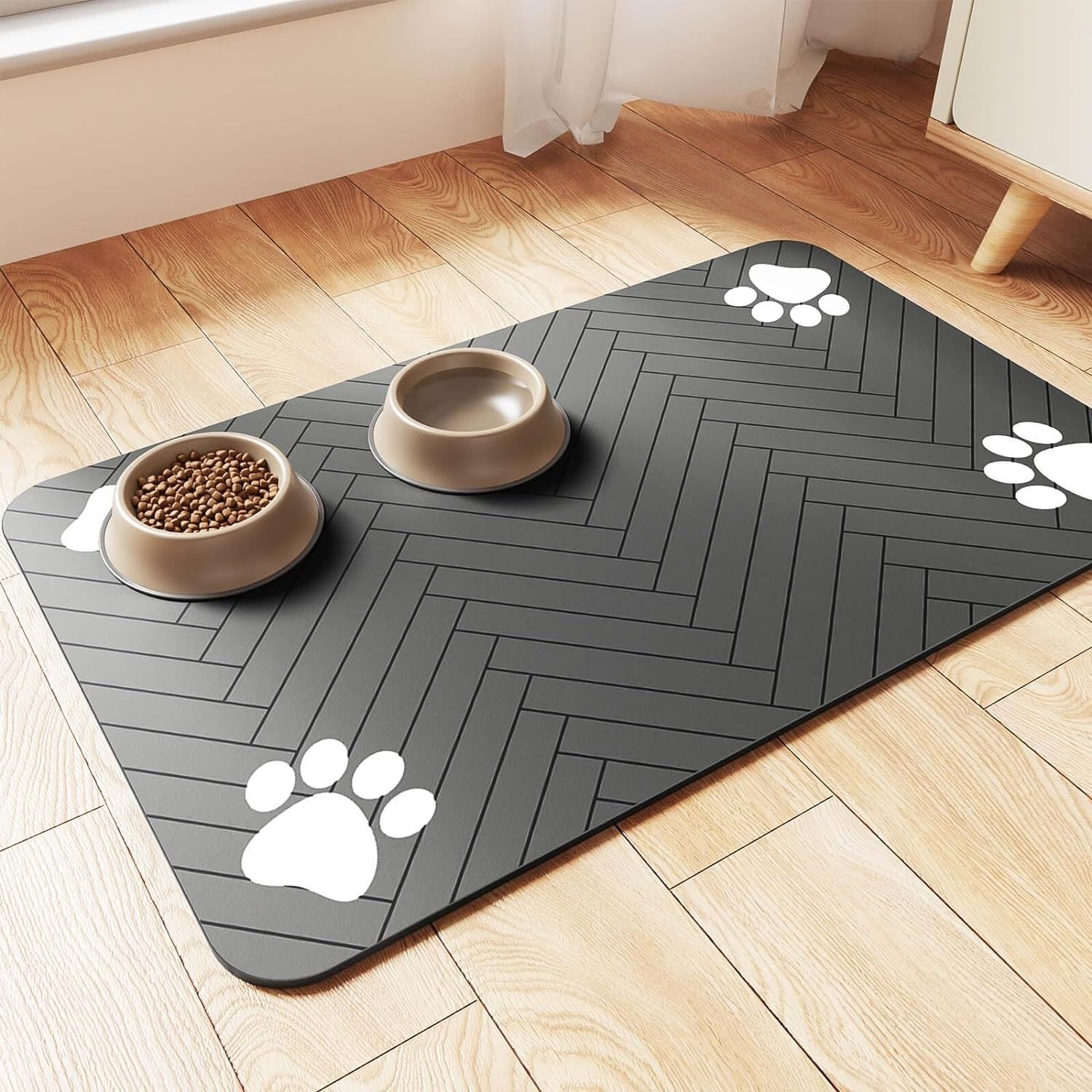 Cat And Dog Eating Diatom Ooze Floor Mat Feeding Splash-proof Household Water-absorbing Quick-drying