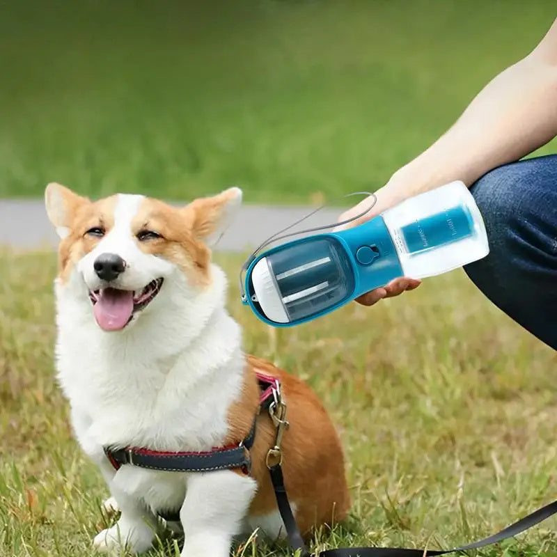 Dog Water Cup Drinking –Food Garbage – waste Bag Three-in-one Portable