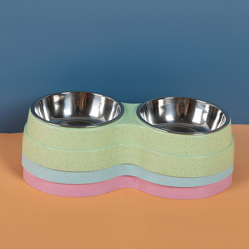 Stainless Steel Pet Bowl – Dual Bowl for Food & Water