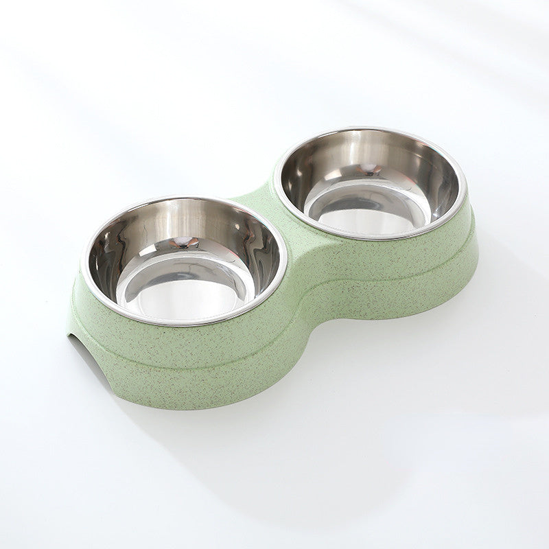 Stainless Steel Pet Bowl – Dual Bowl for Food & Water