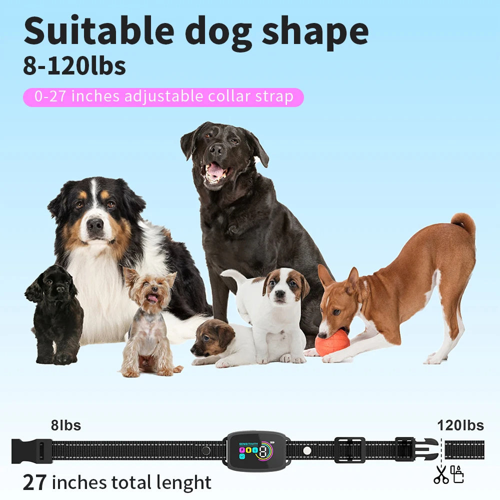 Smart Anti-Bark Dog Collar - Rechargeable Training Device with HD Display & Waterproof Design