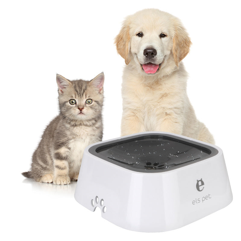 Pet water bowl with slow feeder design