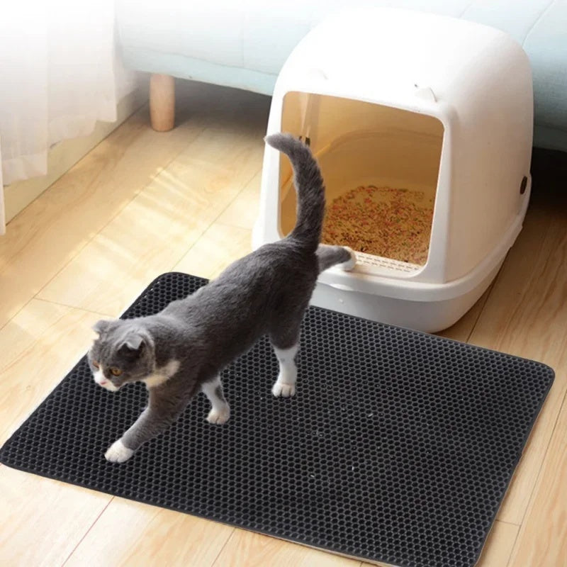Double-Layer Cat Litter Mat – Waterproof