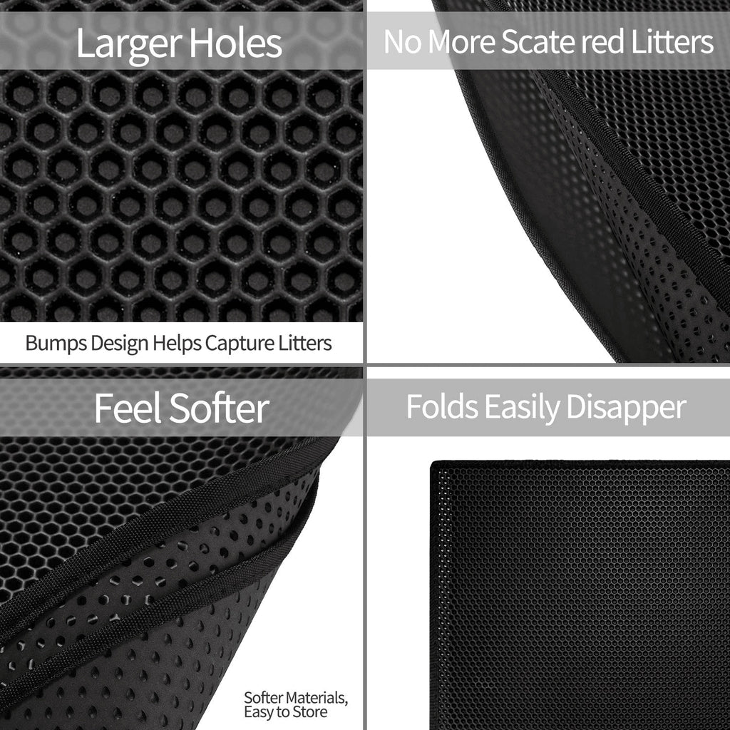 Cat litter mat with honeycomb trapping design