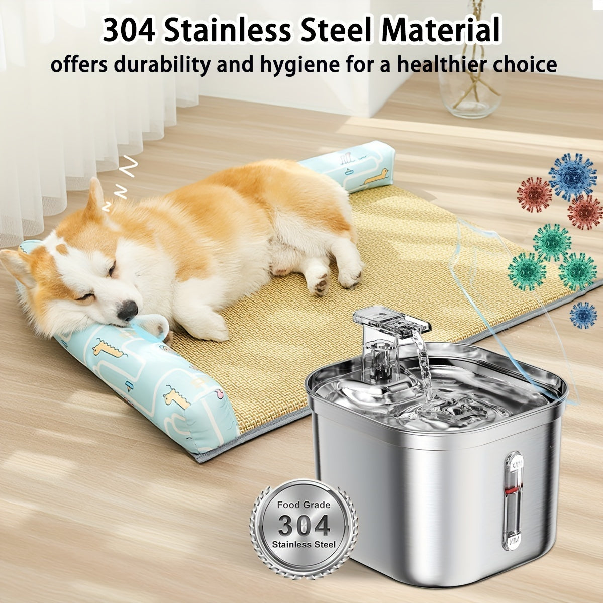 🇺🇸 Stainless Steel Cat Water Fountain – 2L