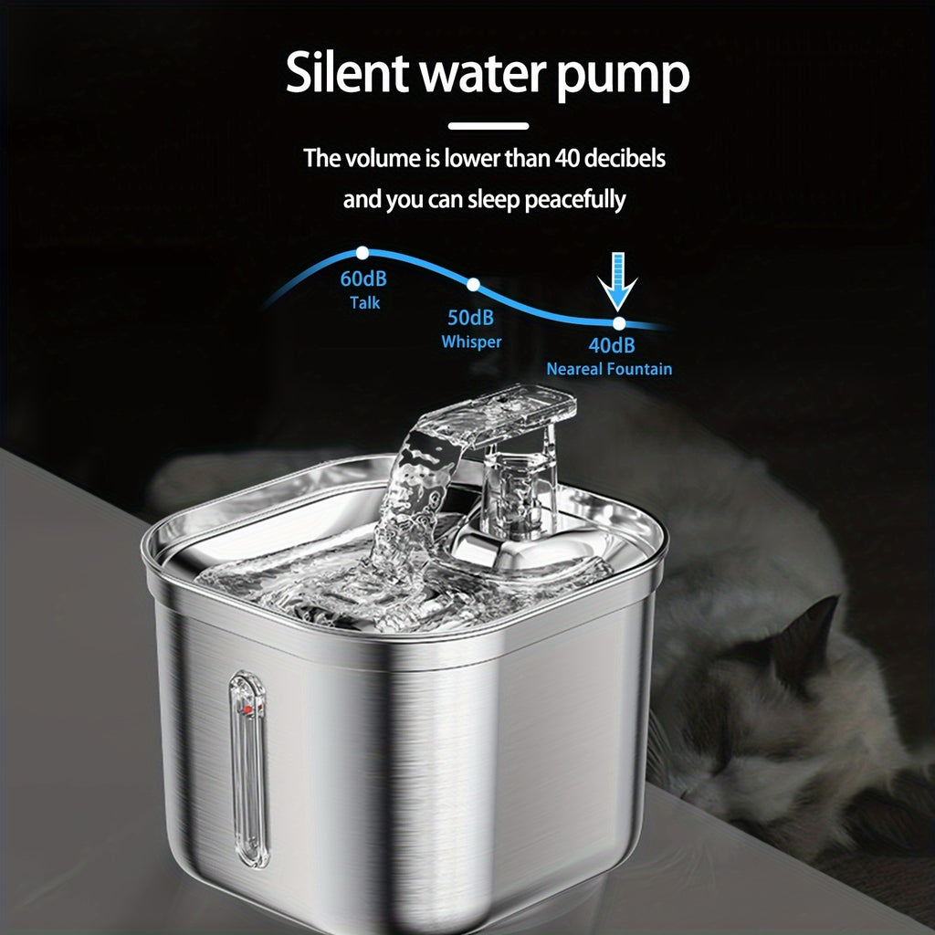 🇺🇸 Stainless Steel Cat Water Fountain – 2L
