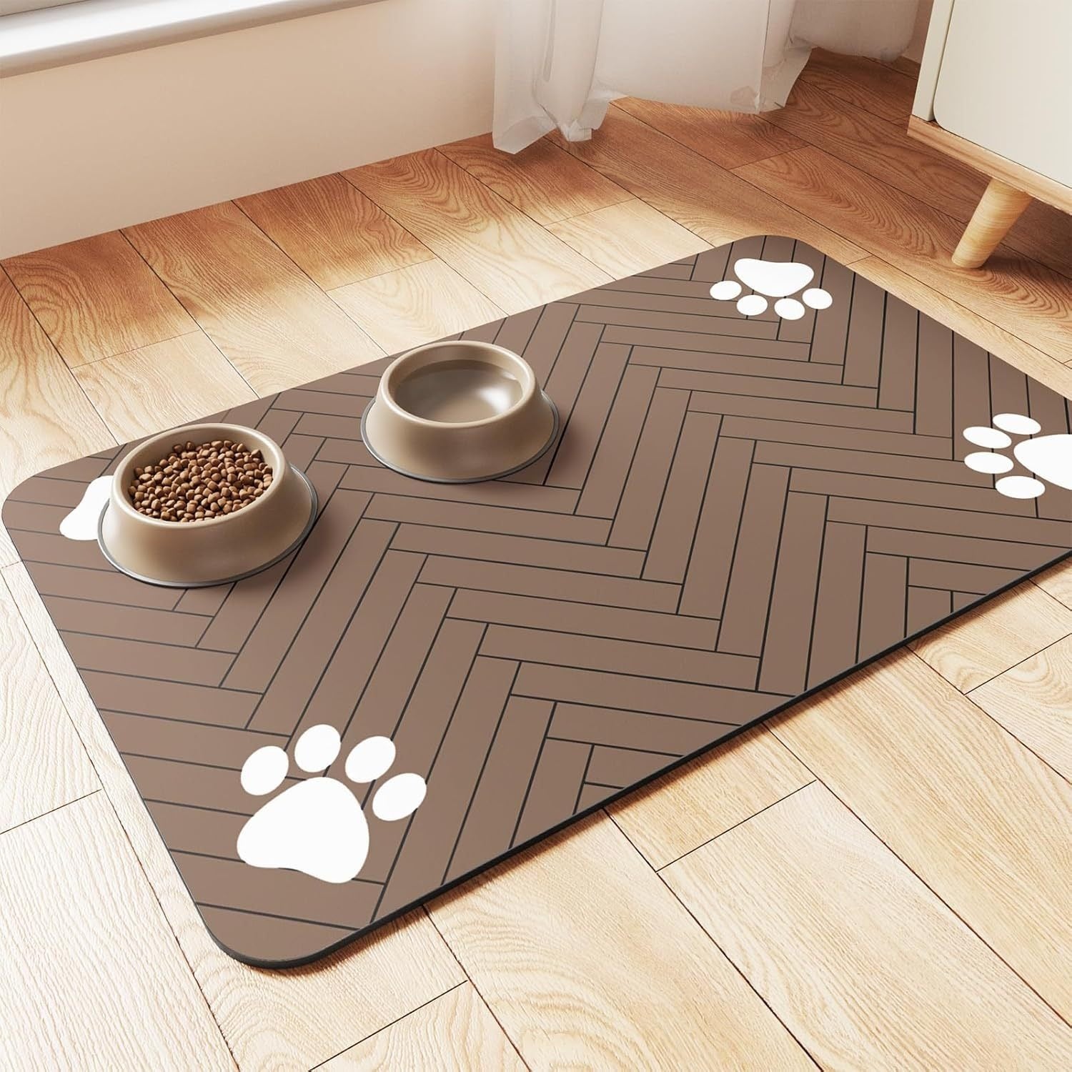 Cat And Dog Eating Diatom Ooze Floor Mat Feeding Splash-proof Household Water-absorbing Quick-drying