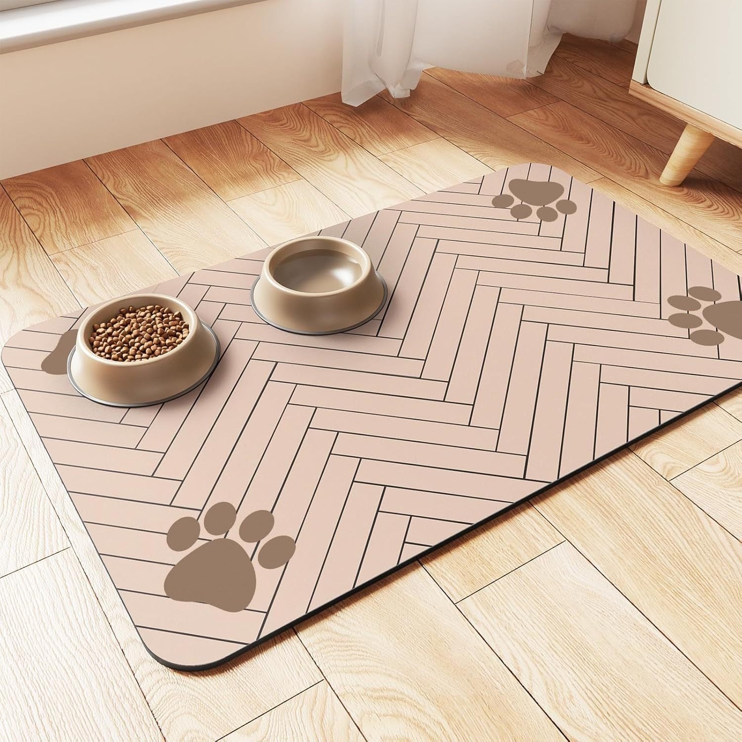 Cat And Dog Eating Diatom Ooze Floor Mat Feeding Splash-proof Household Water-absorbing Quick-drying