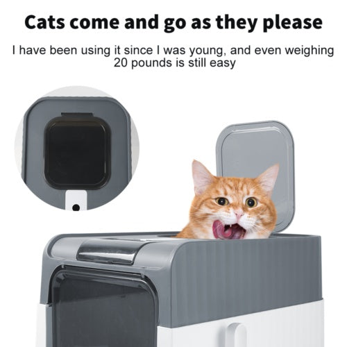 Foldable Enclosed Cat Litter Box with Drawer