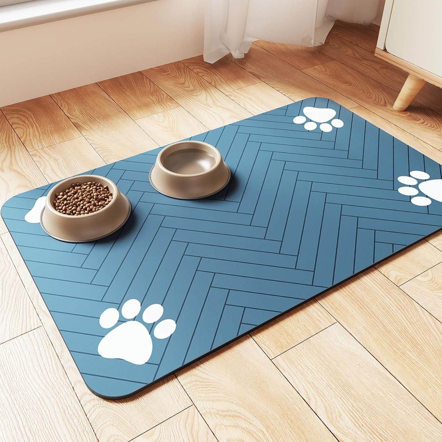 Cat And Dog Eating Diatom Ooze Floor Mat Feeding Splash-proof Household Water-absorbing Quick-drying