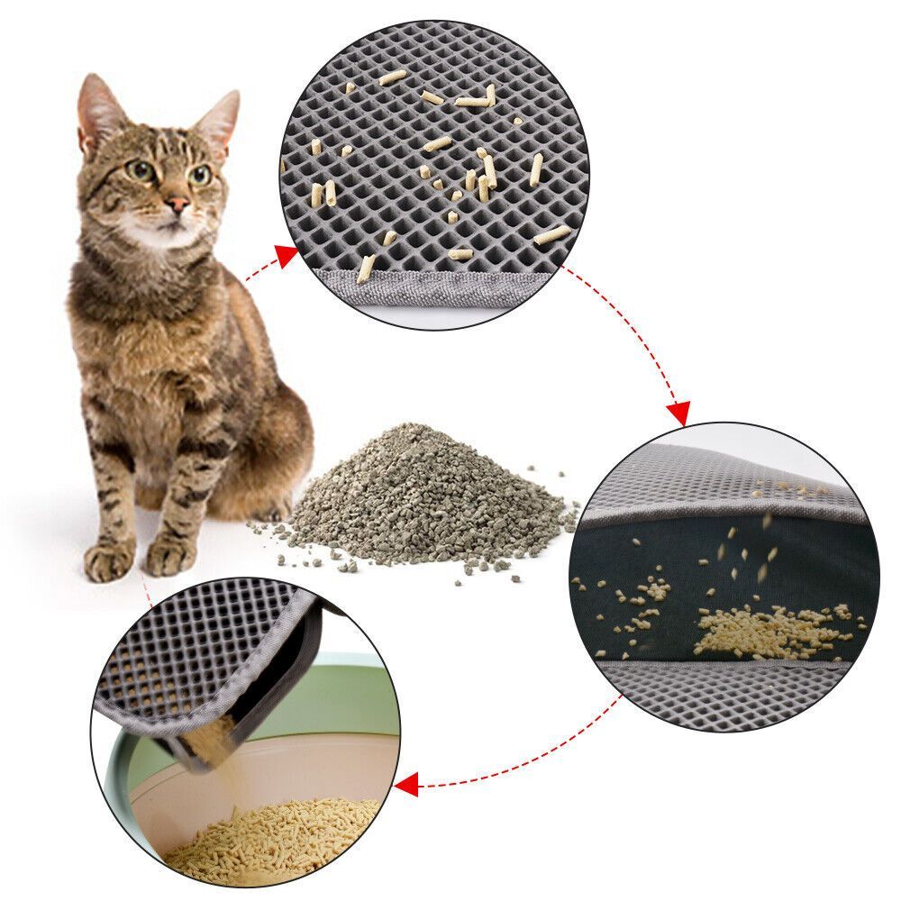 Cat litter mat with honeycomb trapping design