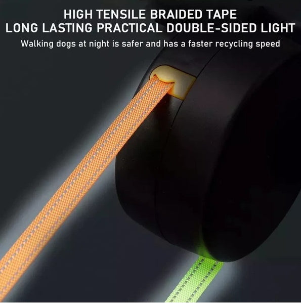 🇺🇸 Retractable Dual Dog Leash with LED Light – Tangle-Free